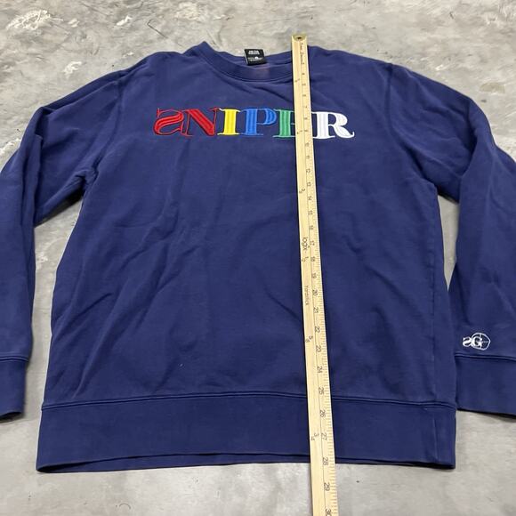 Sniper Gang Kodak Black Embroidered Crewneck Sweatshirt Navy Mens Size Large - Picture 2 of 8